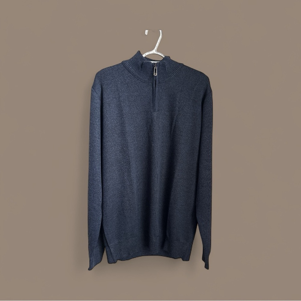 TRUE ROCK Men's Zip-Up Sweater - Dark Blue